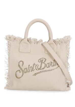 MC2 Saint Barth Colette fringe-trim logo-embroidered tote bag - Neutrals