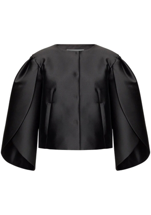 Alberta Ferretti petal-sleeve mikado jacket - Black