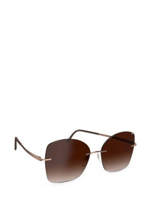 Silhouette rimless geometric-frame sunglasses - Brown