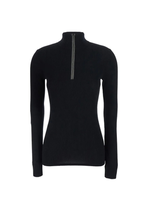 Brunello Cucinelli monili-embellished ribbed-knit sweater - Black