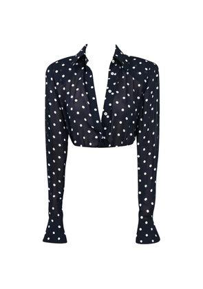 Rowen Rose polka-dot cropped shirt - Blue