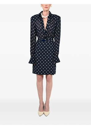 Rowen Rose polka-dot cropped shirt - Blue