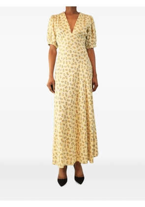 DÔEN floral-print silk maxi dress - Yellow