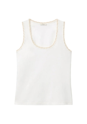 Lafayette 148 crochet-trim scoop-neck tank top - White