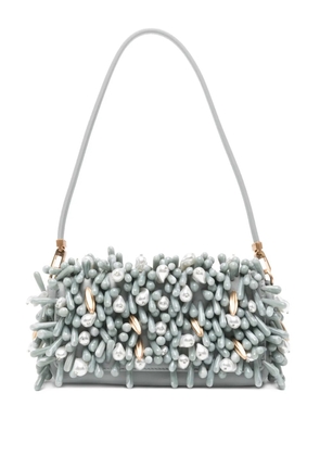 Cult Gaia Perla bead-embellished shoulder bag - Blue