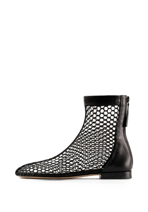 Souliers Martinez mesh-panel almond-toe ankle boots - Black