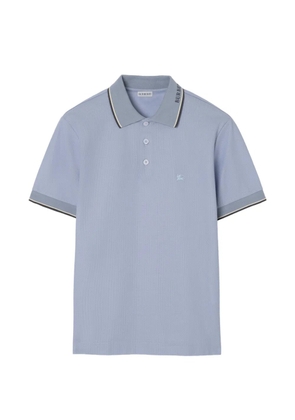 Burberry logo collar cotton polo shirt - Blue