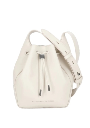 Brunello Cucinelli Mellow drawstring bucket bag - Neutrals