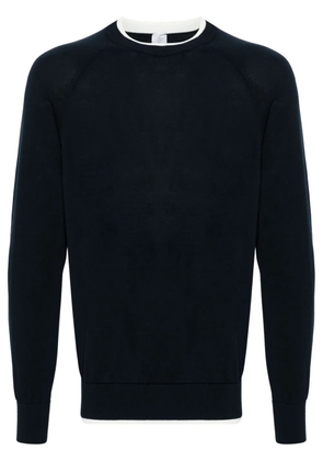 Eleventy layered-trim cotton jumper - Blue
