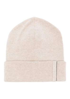 Brunello Cucinelli Monili-chain cashmere beanie - Neutrals