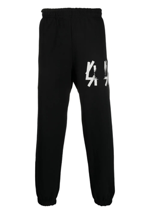 44 LABEL GROUP logo-print cotton track pants - Black