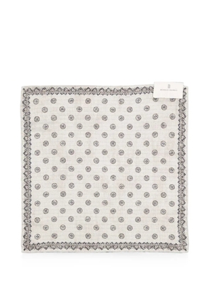 Brunello Cucinelli medallion-print pocket square - Neutrals