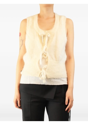 GANNI tie-front vest - Neutrals