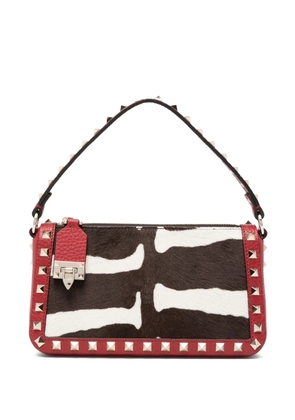 Valentino Garavani Rockstud zebra-print tote bag - Red