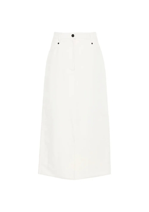 Brunello Cucinelli button-fastening denim skirt - Neutrals