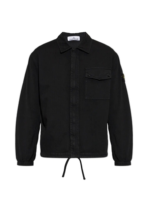 Stone Island organic panama cotton 'old' effect overshirt - Black