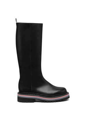 Thom Browne RWB-stripe leather boots - Black