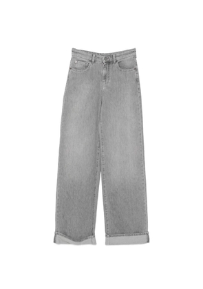 Emporio Armani logo-plaque turn-up jeans - Grey