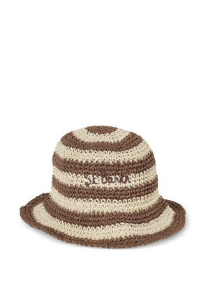 MC2 Saint Barth Polly striped crochet hat - Neutrals