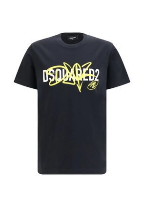 DSQUARED2 logo-print graffiti T-shirt - Blue