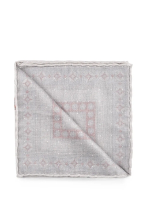 Brunello Cucinelli geometric-print pocket square - Grey