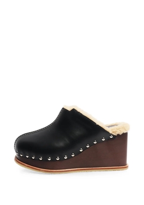 Hermès Pre-Owned Earth studded mules - Black