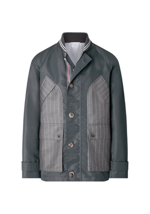 Thom Browne pinstripe-panelled field jacket - Grey