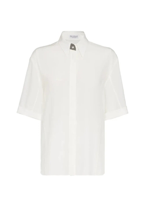 Brunello Cucinelli Monili-embellished short-sleeve shirt - White