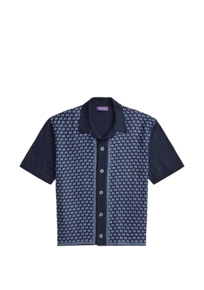 Ralph Lauren Purple Label geometric-print short-sleeve cardigan - Blue