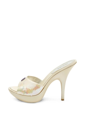 Roberto Cavalli Vintage logo-detail heeled sandals - Neutrals