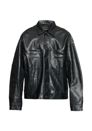 Balenciaga leather shirt jacket - Black