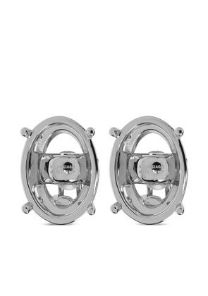 Balenciaga oval-frame stud earrings - Silver