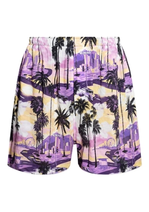 Balenciaga palm-tree print shorts - Purple