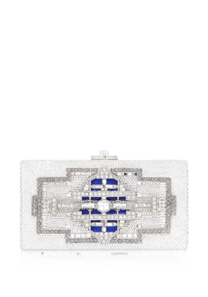 Judith Leiber Lillian crystal-embellished geometric clutch bag - Silver