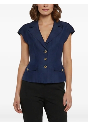 Max Mara cap-sleeve button-up top - Blue
