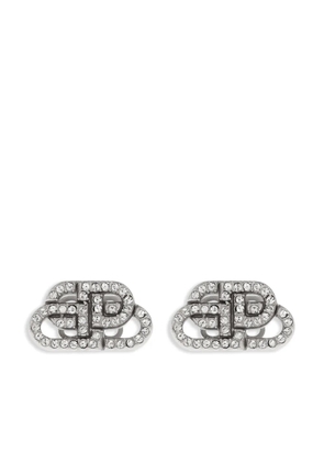 Balenciaga logo stud earrings - Silver