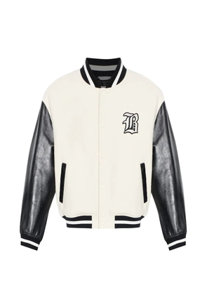 Balenciaga logo-patch bomber jacket - Neutrals