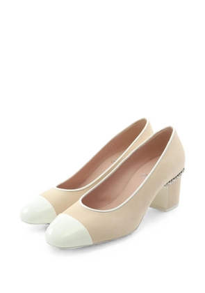 CHANEL Pre-Owned 1986-1988 Interlocking CC heeled pumps - Neutrals