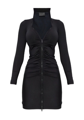 Balenciaga ruched zip-up mini dress - Black