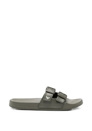 Emporio Armani buckle-strap slides - Green