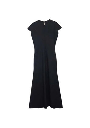 Jil Sander cap-sleeve wool maxi dress - Black