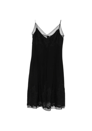 Ermanno Scervino lace-trim pleated midi dress - Black