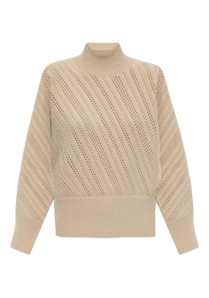 FENDI high-neck pointelle-knit sweater - Neutrals