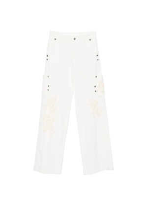 Ermanno Scervino floral-embroidered pocket trousers - White