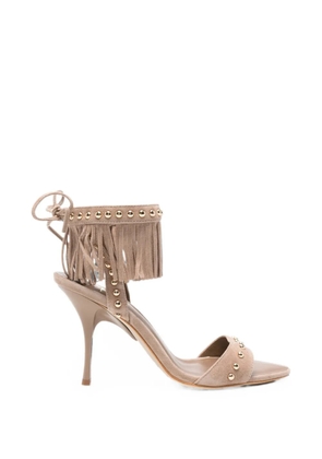 Marc Ellis fringed stud-embellished sandals - Neutrals