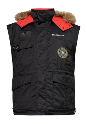Balenciaga fur-trimmed padded jacket - Black
