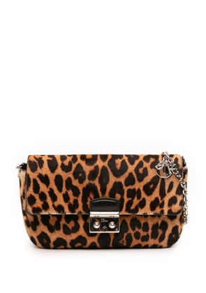 Christian Dior Pre-Owned 2014 Leopard Print Pony Hair Miss Dior Chain Flap crossbody bag - Brown
