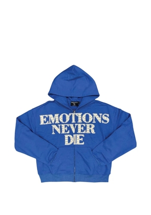Mixed Emotion End rhinestone-embellished zip-up hoodie - Blue