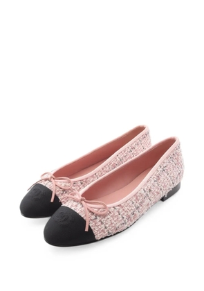 CHANEL Pre-Owned 1986-1988 tweed ballet flats - Pink