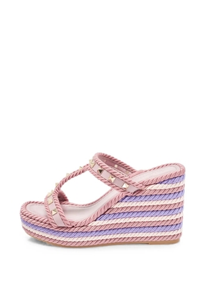 Valentino Garavani Pre-Owned Torchon Rockstud wedge sandals - Pink